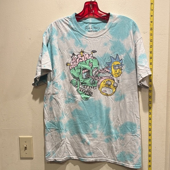 adult swim Tops - Tie-Dye Graphic Tee - Blue and White